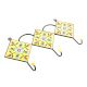 Yellow And Turquoise Tiny Floral Ceramic Tiles Hooks